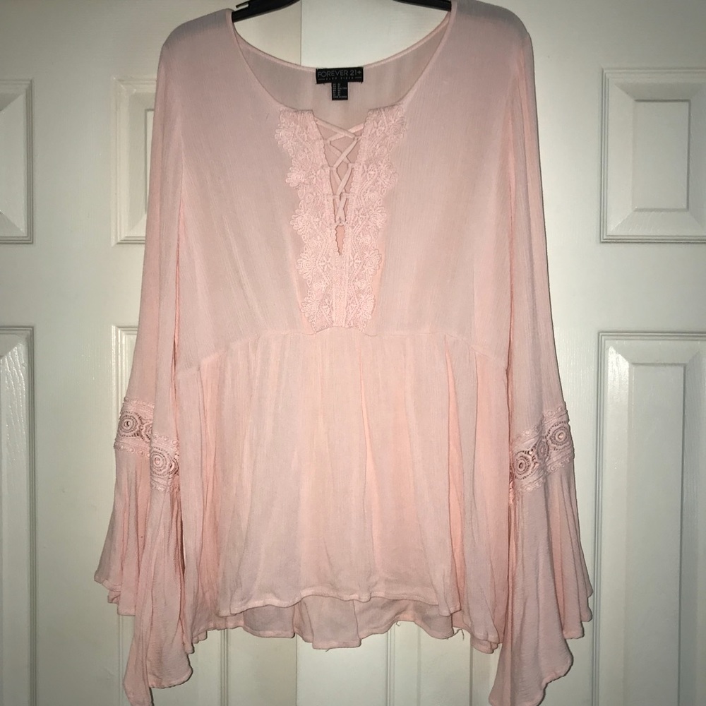 Pink Forever 21 Boho Top